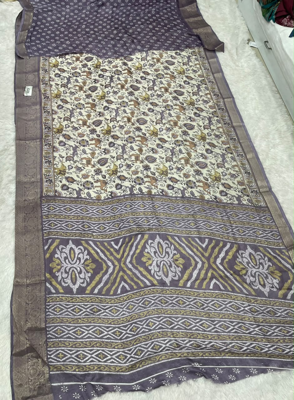 NC-0016 MUSKAN PATTA  SAREE WITH RICH PALLU DESIGN WITH BEAUTIFUL PRINT OPEN BODY WITH BLOUSE
