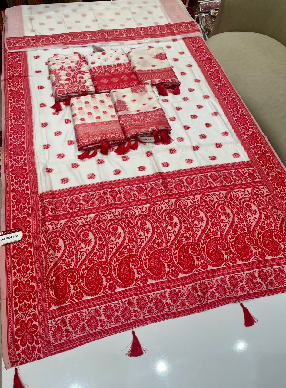 AJ-SOFIYA FANCY CHAMPION SILK FABRIC SAREE WITH RICH PALLU DESIGN WITH BEAUTIFUL DESIGN WITH DURGA SPECIAL COLLECTION WITH BLOUSE