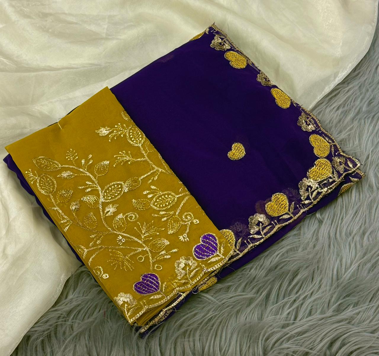 NN-2189 RANGOLI FABRIC SAREE WITH BEAUTIFUL DESIGN WITH EMBROIDERY WORK WITH CUTWORK WITH HEAVY EMBROIDERY BLOUSE