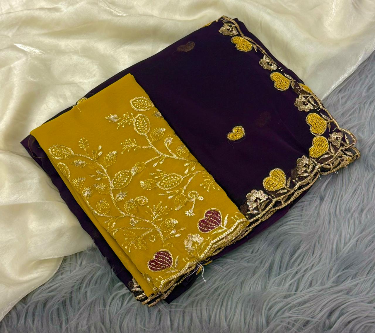NN-2189 RANGOLI FABRIC SAREE WITH BEAUTIFUL DESIGN WITH EMBROIDERY WORK WITH CUTWORK WITH HEAVY EMBROIDERY BLOUSE