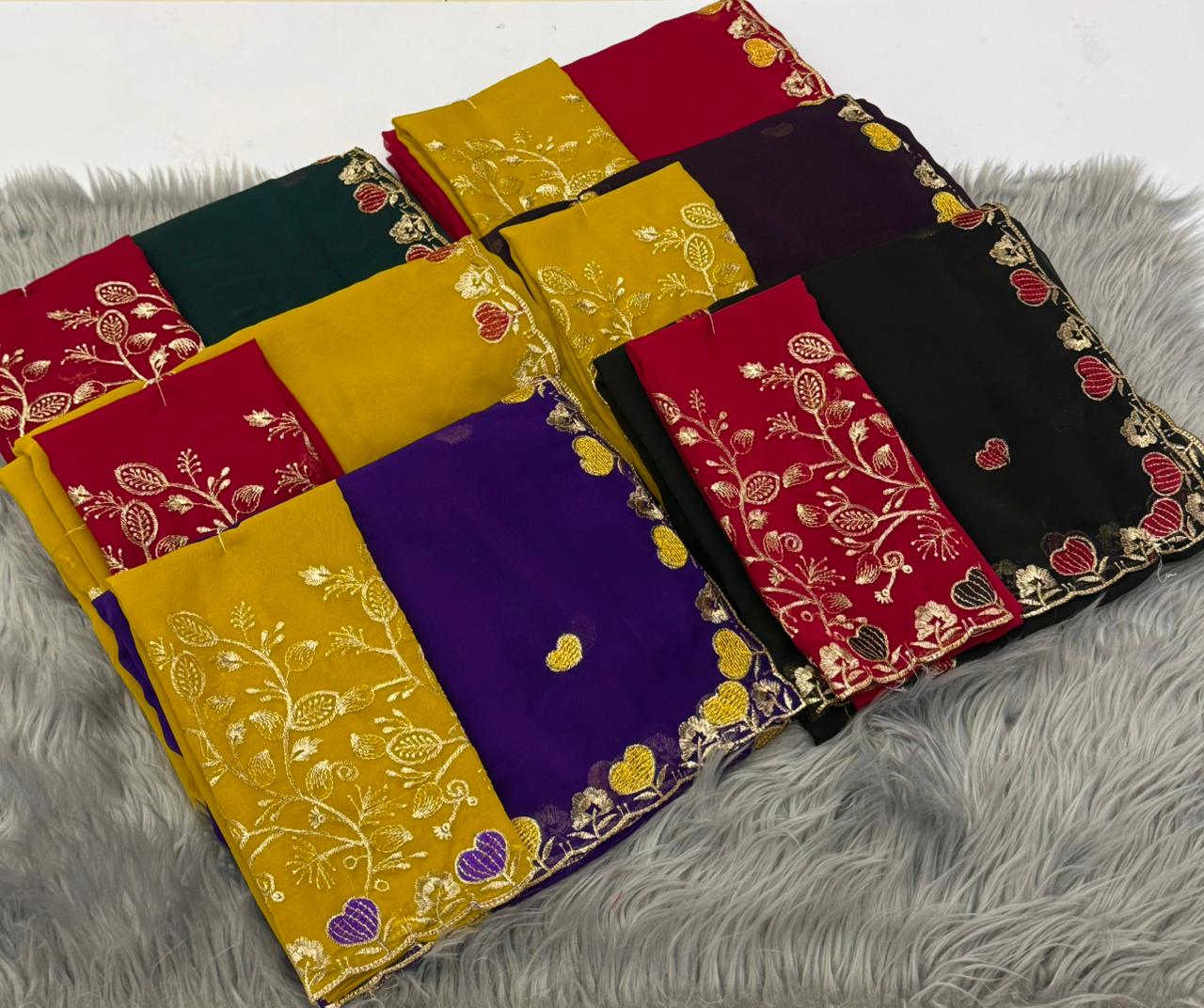 NN-2189 RANGOLI FABRIC SAREE WITH BEAUTIFUL DESIGN WITH EMBROIDERY WORK WITH CUTWORK WITH HEAVY EMBROIDERY BLOUSE
