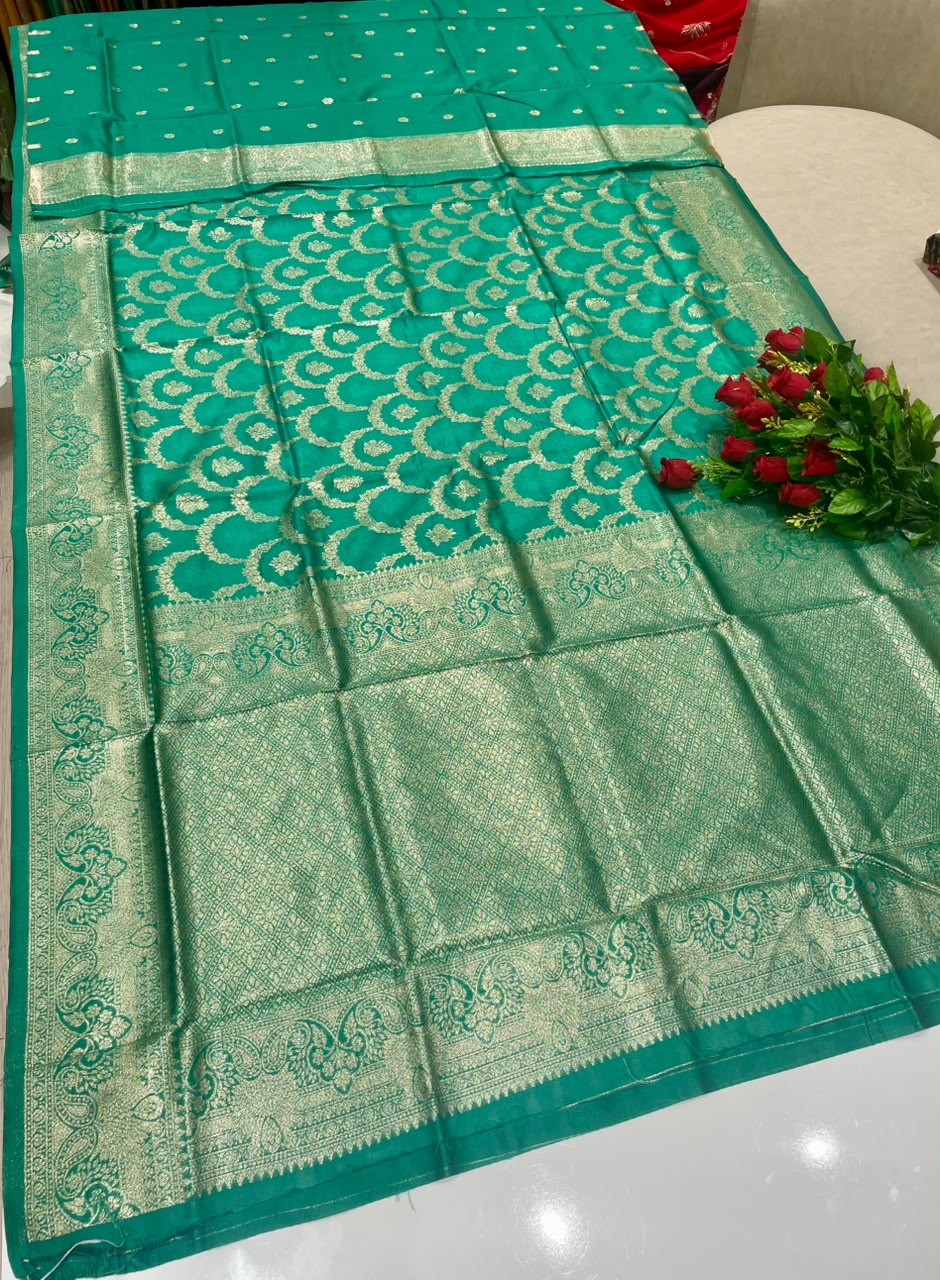 AJ-AVIKA  KOTA FABRIC SAREE WITH RICH PALLU DESIGN WITH BEAUTIFUL DESIGN EITH GOLDEN ZARI WORK ON SAREE WITH BUTTI BLOUSE