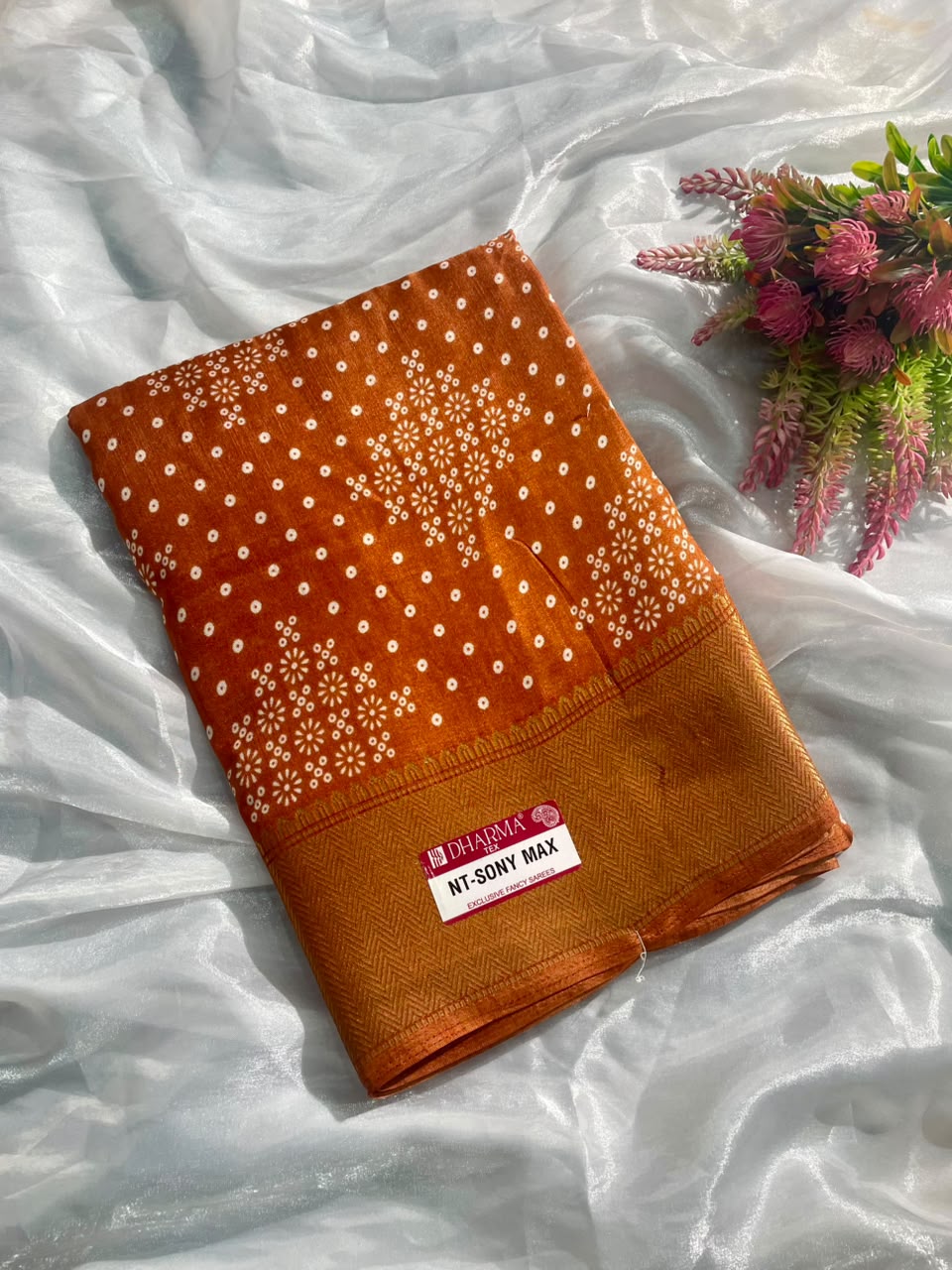 NT-SONY MAX DOLA DOBBY FABRIC SAREE WITH  BEAUTIFUL DESIGN WITH JACUARD BORDER WITH BLOUSE