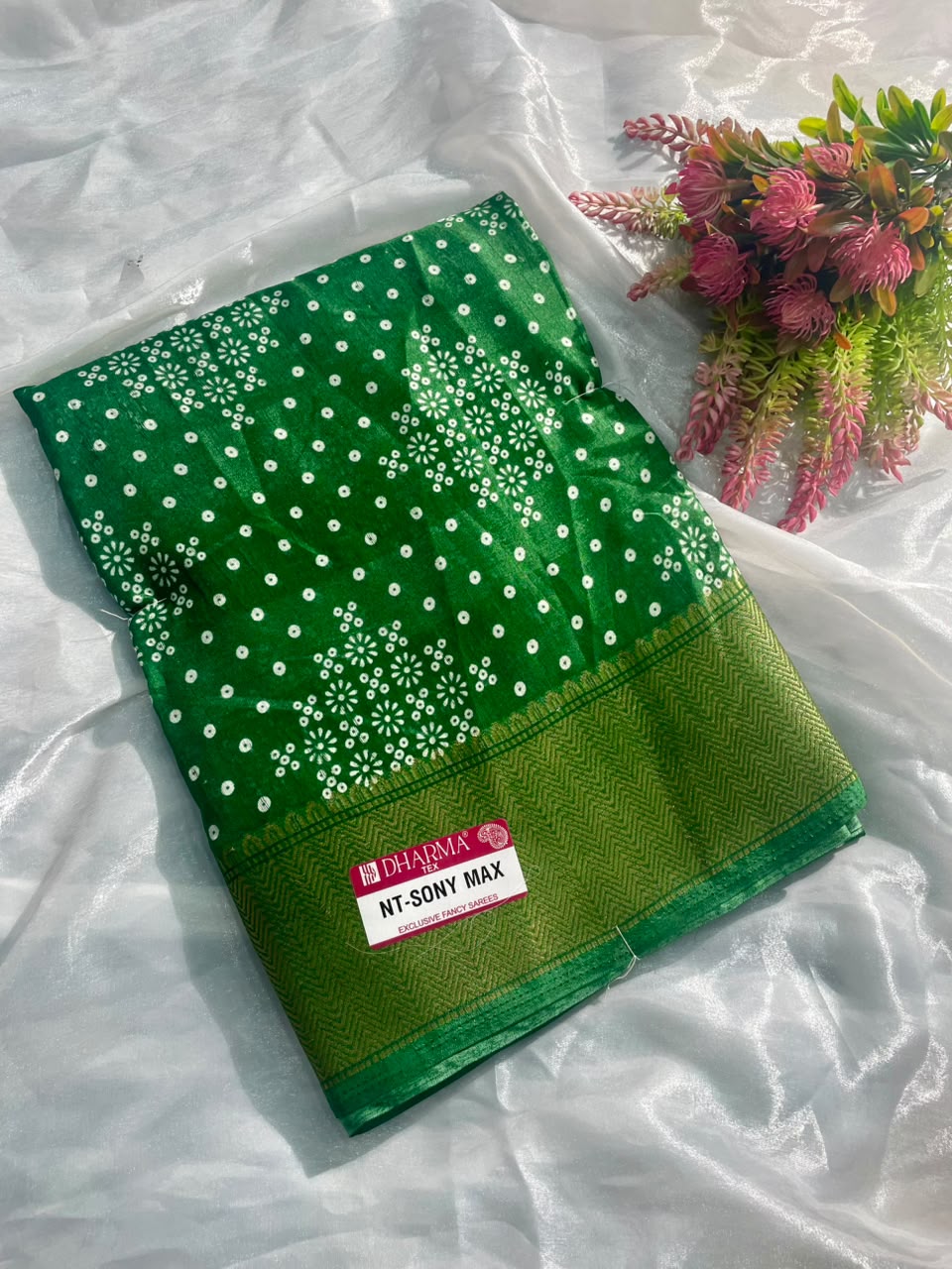 NT-SONY MAX DOLA DOBBY FABRIC SAREE WITH  BEAUTIFUL DESIGN WITH JACUARD BORDER WITH BLOUSE