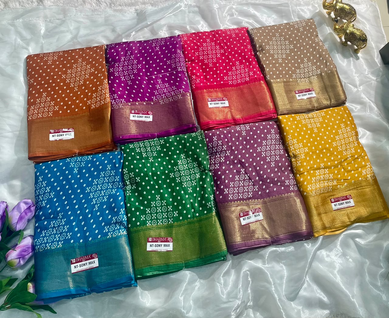NT-SONY MAX DOLA DOBBY FABRIC SAREE WITH  BEAUTIFUL DESIGN WITH JACUARD BORDER WITH BLOUSE