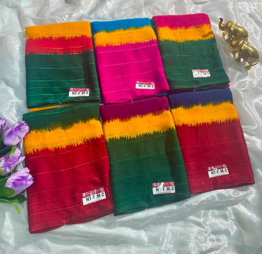NT-F.M-2  FANCY PATTERN SAREE WITH BEAUTIFUL DESIGN WITH RICH PALLU DESIGN WITH BUTTA DESIGN WITH BORDER WITH BLLOUSE