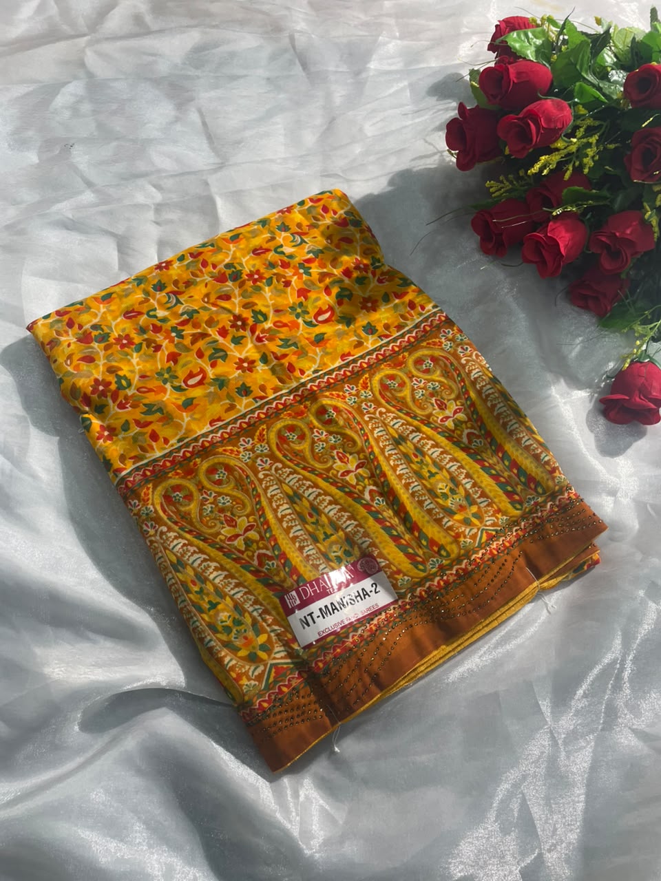 NT-MANISHA-2 STAR GEORGETTE FABRIC SAREE WITH BEAUTIFUL CARRY DESUGN WITH HEAVY DESIGN ON BODY WITH BLOUSE