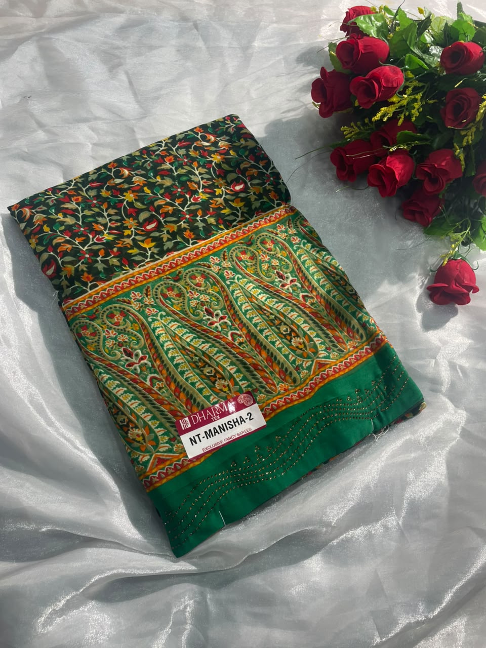 NT-MANISHA-2 STAR GEORGETTE FABRIC SAREE WITH BEAUTIFUL CARRY DESUGN WITH HEAVY DESIGN ON BODY WITH BLOUSE