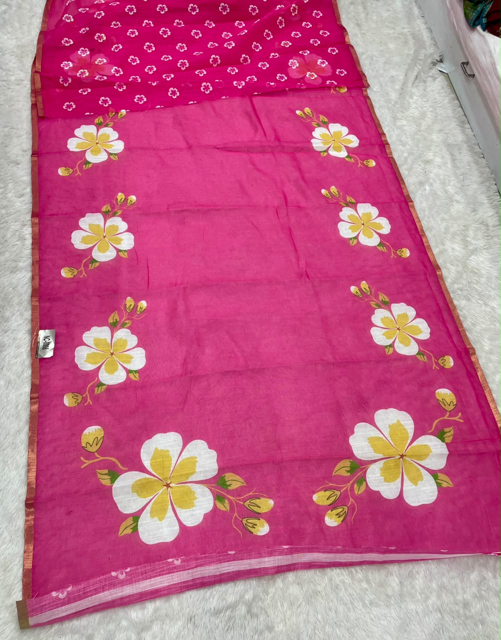 NC-0006 LINEN DIGITAL FABRIC SAREE WITH BEAUTIFUL DIFFRENT DESIGN WITH CATLOG DESIGN WITH BLOUSSE