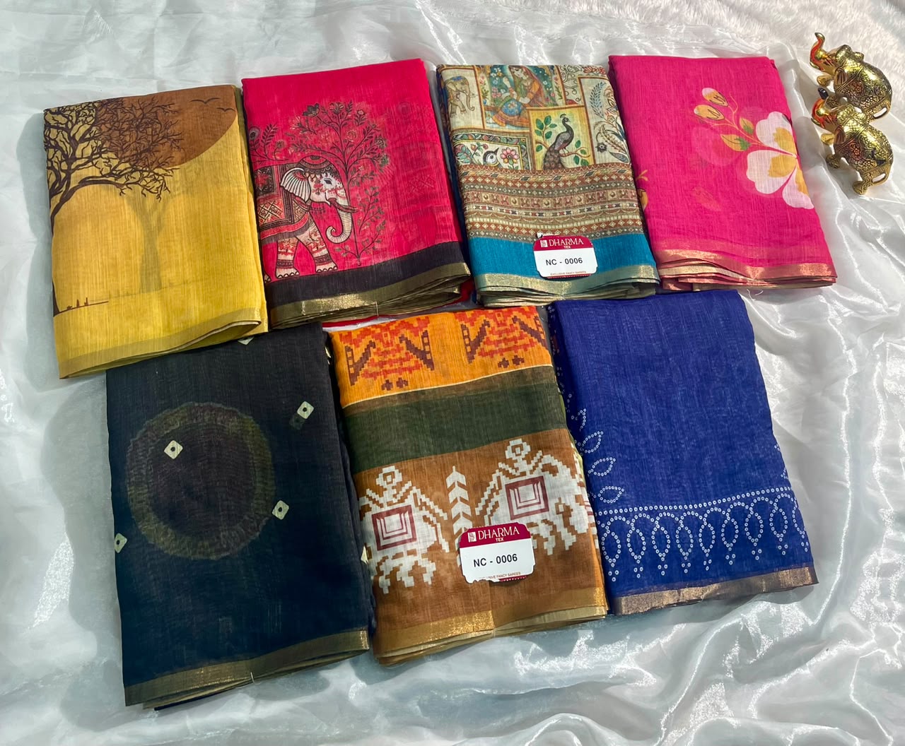 NC-0006 LINEN DIGITAL FABRIC SAREE WITH BEAUTIFUL DIFFRENT DESIGN WITH CATLOG DESIGN WITH BLOUSSE
