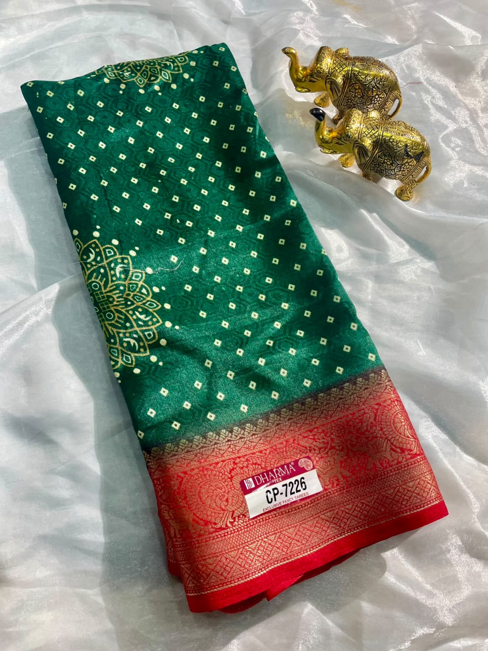 CP-7226 SOFT DOLA FABRIC SAREE WITH BEAUTIFUL DESIGN WITH RICH PALLU DESIGN WITH BLOUSE