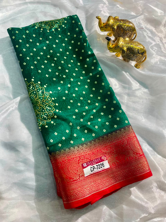 CP-7226 SOFT DOLA FABRIC SAREE WITH BEAUTIFUL DESIGN WITH RICH PALLU DESIGN WITH BLOUSE