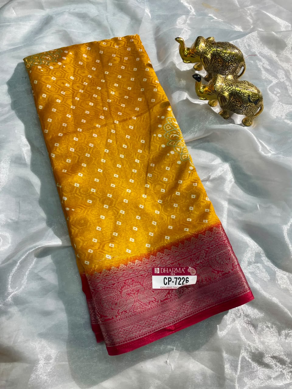 CP-7226 SOFT DOLA FABRIC SAREE WITH BEAUTIFUL DESIGN WITH RICH PALLU DESIGN WITH BLOUSE