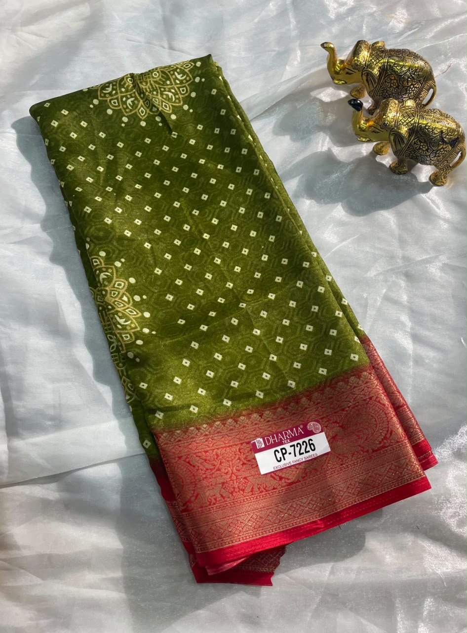 CP-7226 SOFT DOLA FABRIC SAREE WITH BEAUTIFUL DESIGN WITH RICH PALLU DESIGN WITH BLOUSE