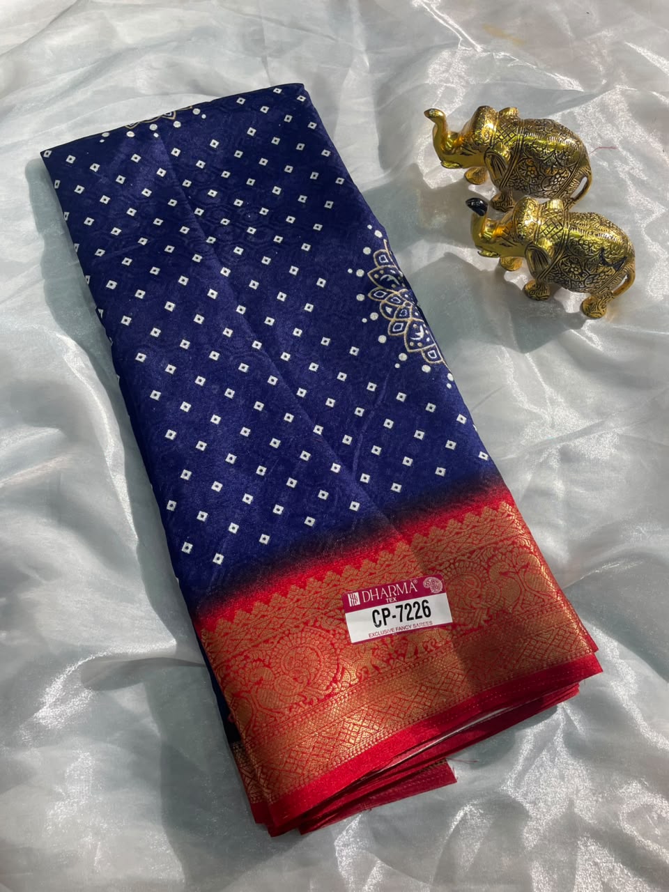 CP-7226 SOFT DOLA FABRIC SAREE WITH BEAUTIFUL DESIGN WITH RICH PALLU DESIGN WITH BLOUSE