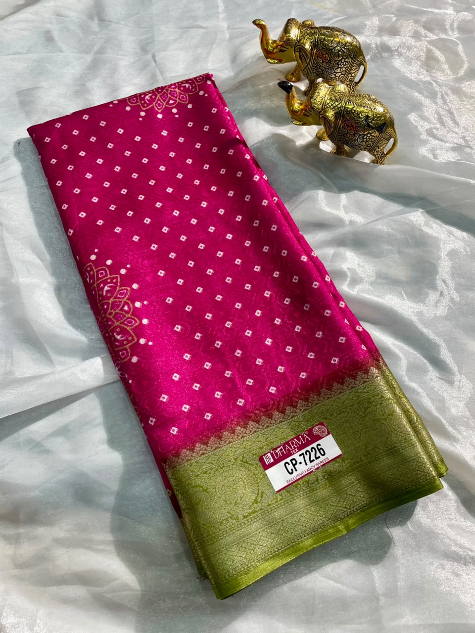 CP-7226 SOFT DOLA FABRIC SAREE WITH BEAUTIFUL DESIGN WITH RICH PALLU DESIGN WITH BLOUSE