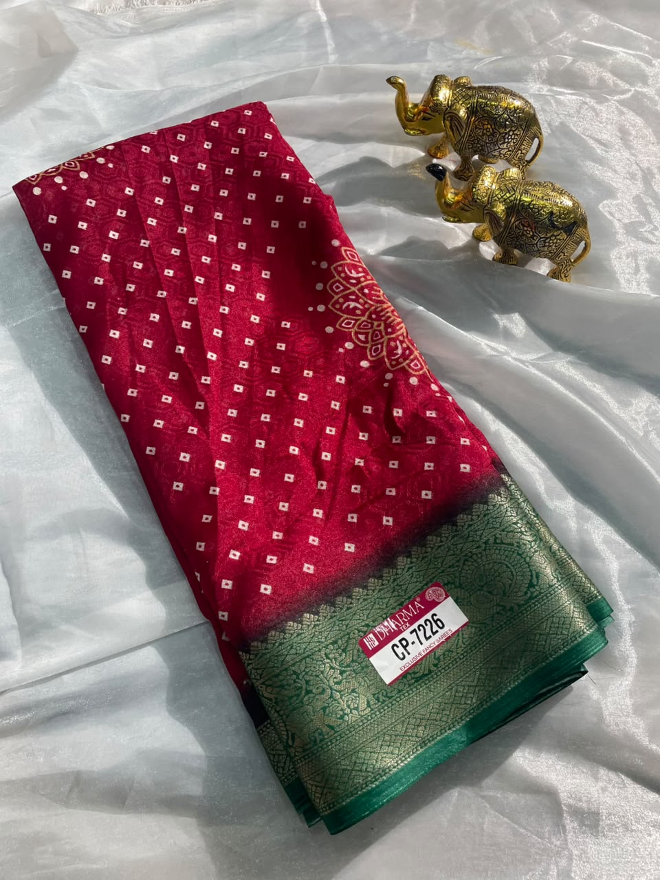 CP-7226 SOFT DOLA FABRIC SAREE WITH BEAUTIFUL DESIGN WITH RICH PALLU DESIGN WITH BLOUSE