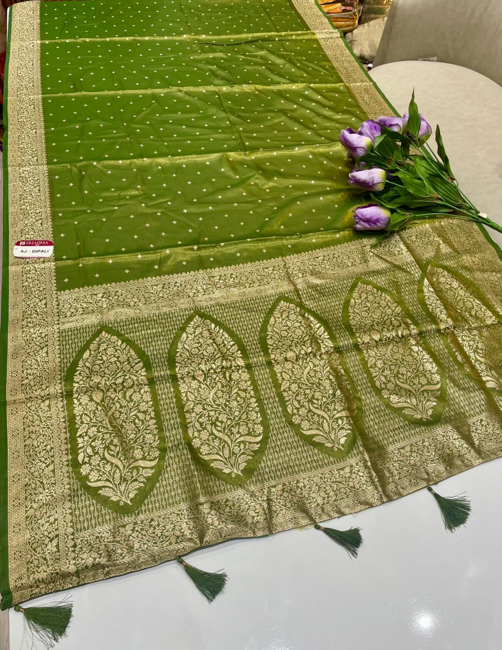 AJ-DIPALI SOFT SILK FABRIC SAREE WITH RICH PALLU DESIGN WITH HEAVY ZARI WORK WITH PIPING AND TASSELS WITH BLOUSE