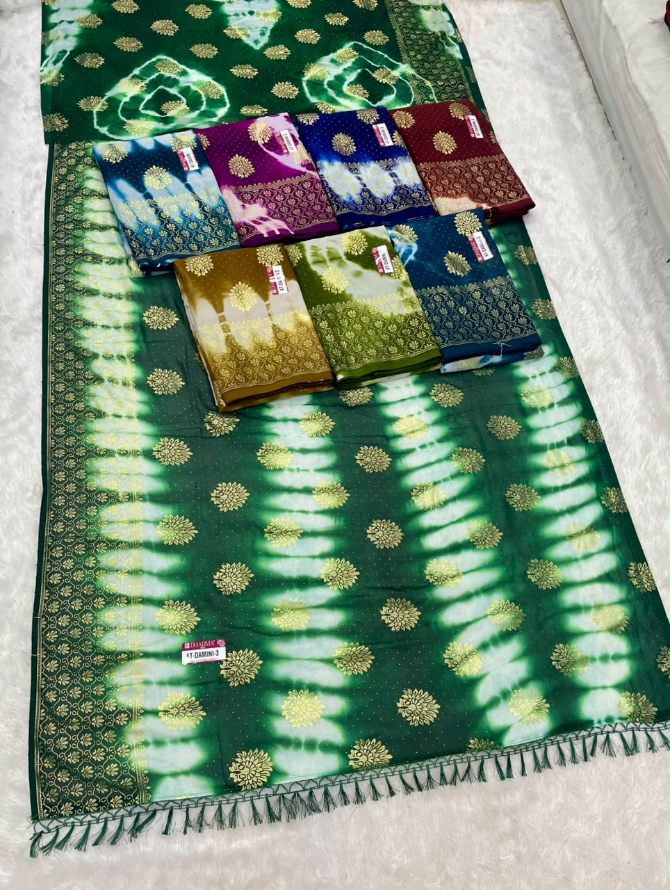 AT-DAMINI-3 DANI MURGA FABRIC SAREE WITH BEAUTIFUL DESIGN WITH CARRY DESIGN WITH BEAUTIFUL BORDER ON PALLU WITH BLOUSE