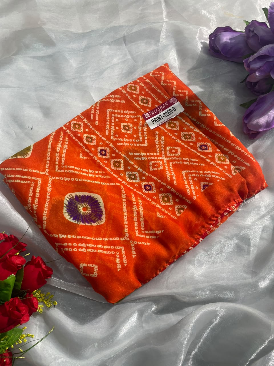 PRINT-3260-B DUL MOSS FABRIC SAREE WITH BEAUTIFUL DESIGN WITH BEAUTIFUL PRINT WITH BLOUSE