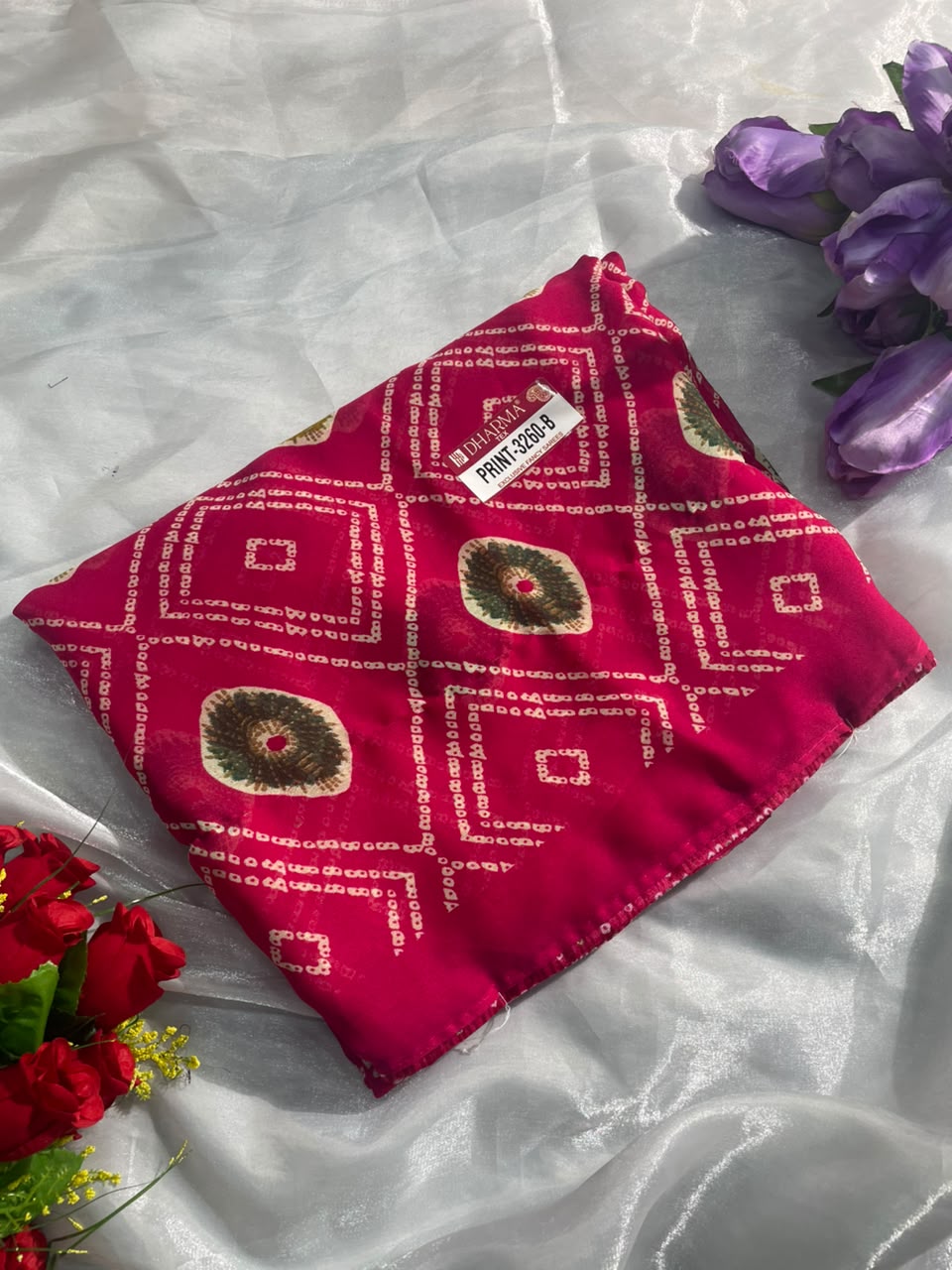 PRINT-3260-B DUL MOSS FABRIC SAREE WITH BEAUTIFUL DESIGN WITH BEAUTIFUL PRINT WITH BLOUSE