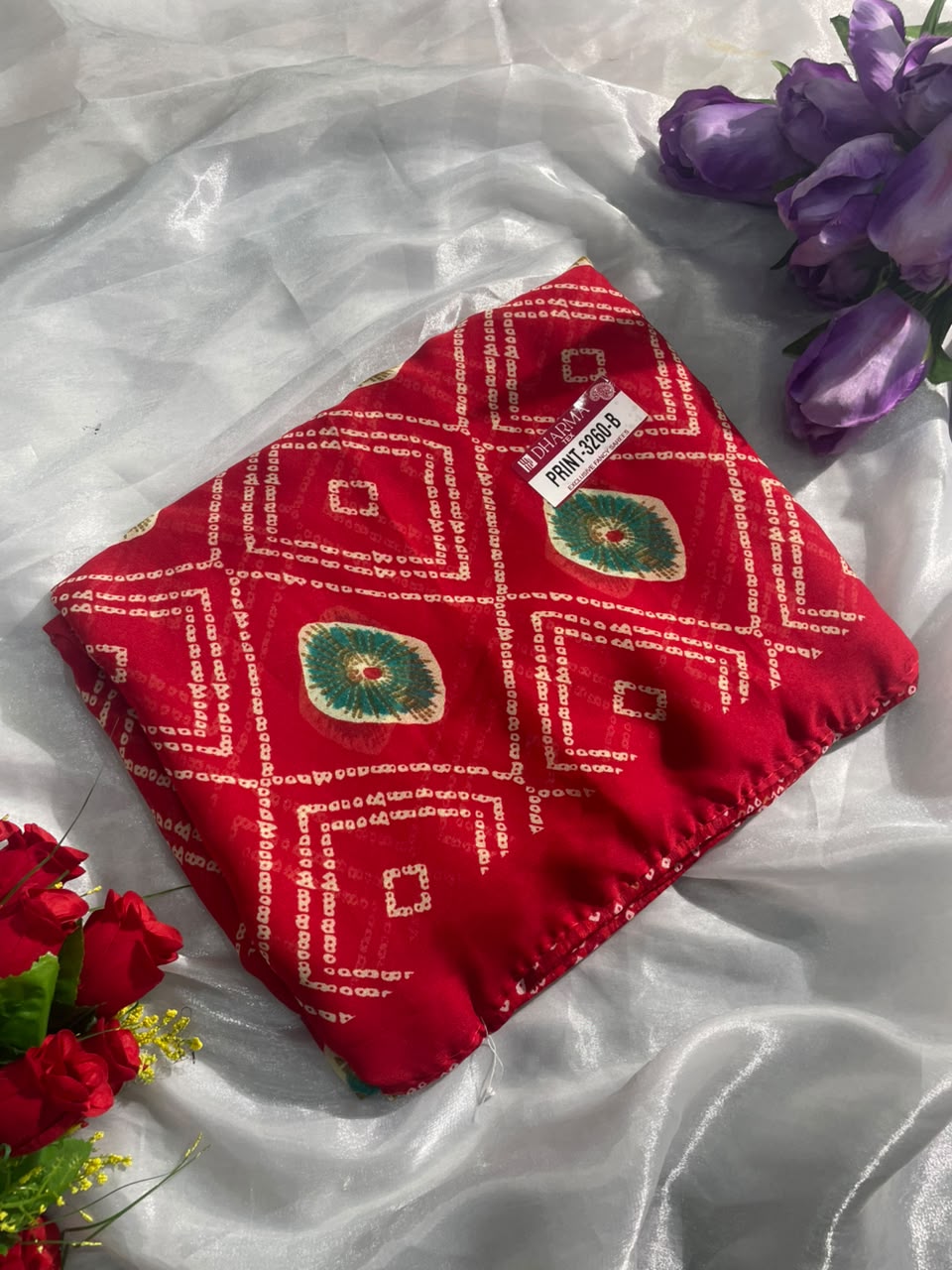 PRINT-3260-B DUL MOSS FABRIC SAREE WITH BEAUTIFUL DESIGN WITH BEAUTIFUL PRINT WITH BLOUSE