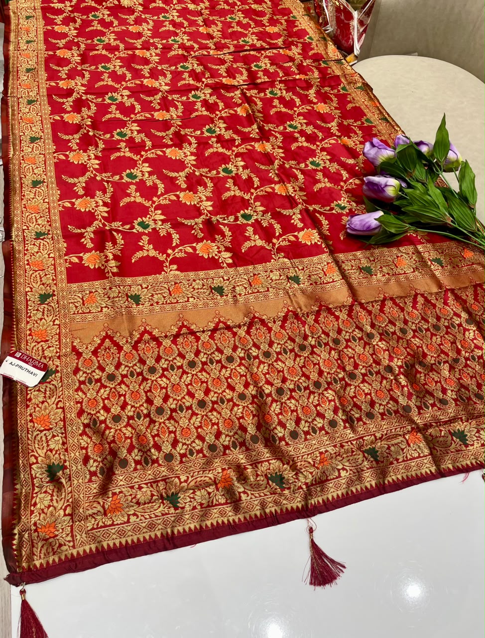 AJ-PRUTHAVI CHAMPION SILK FABRIC SAREE WITH RICH PALLU DESIGN WITH BEAUTIFUL DESIGN WITH MEENAKARI WORK WITH HEAVY JHAL DESIGN ON BODY WITH PIPING AND LATKAN WITH BLOUSE