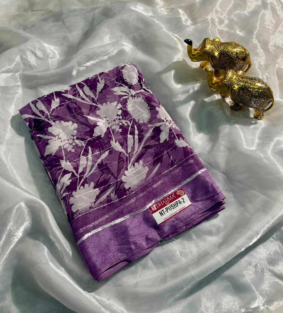 NT-PUSHPA-2 PUSHPA PATTA FABRIC SAREE WITH BEAUTIFUL FLORAL PRINT ALL OVER ON SAREE WITH BLOUSE