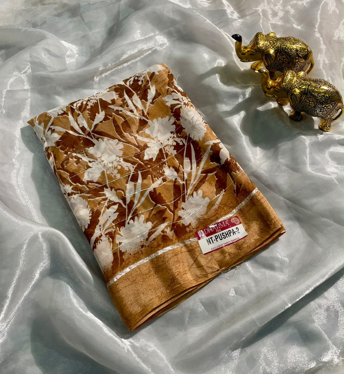 NT-PUSHPA-2 PUSHPA PATTA FABRIC SAREE WITH BEAUTIFUL FLORAL PRINT ALL OVER ON SAREE WITH BLOUSE