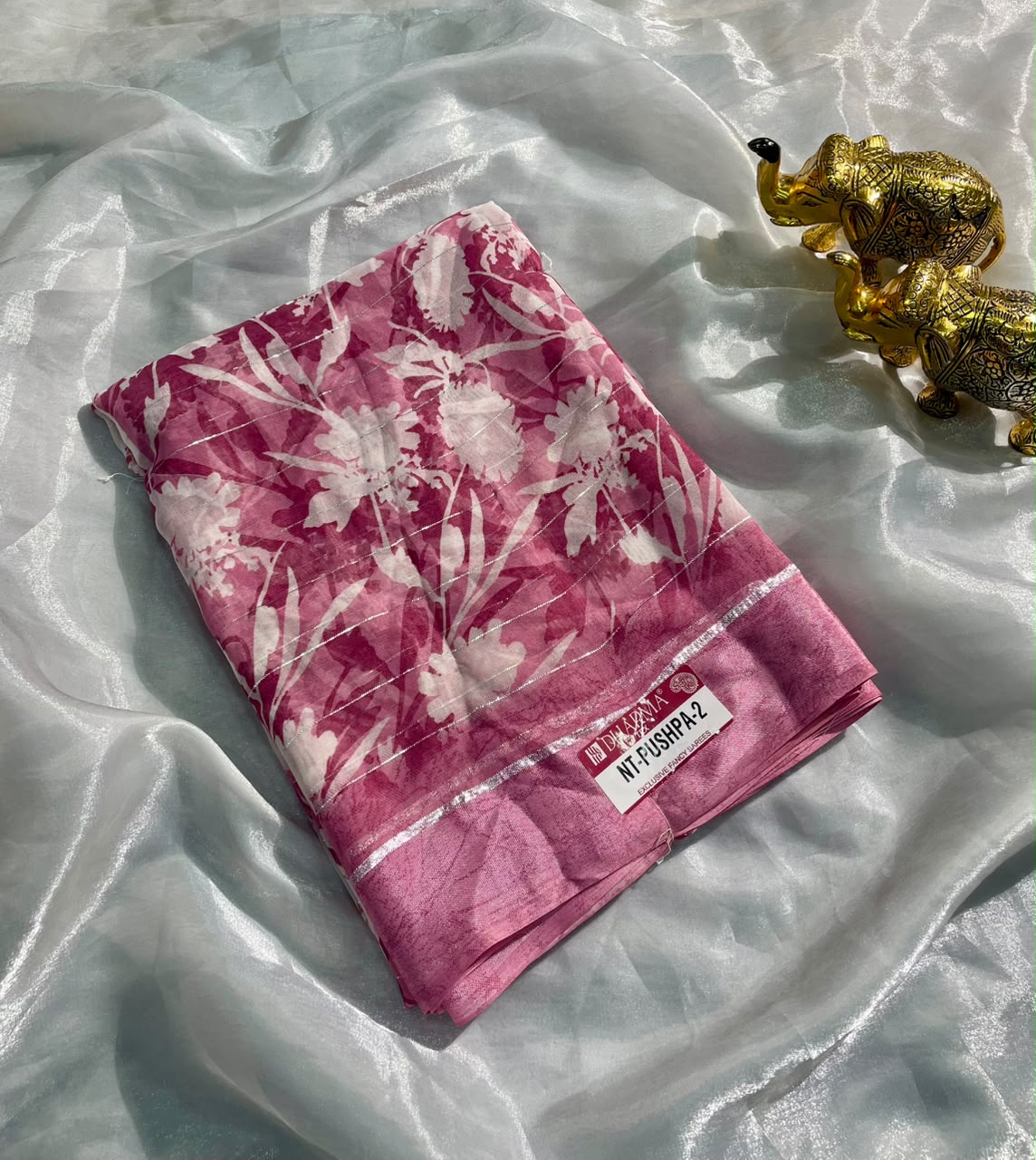 NT-PUSHPA-2 PUSHPA PATTA FABRIC SAREE WITH BEAUTIFUL FLORAL PRINT ALL OVER ON SAREE WITH BLOUSE