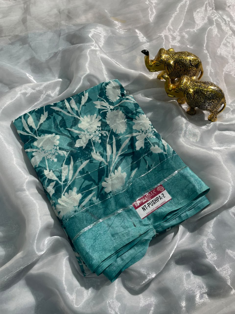 NT-PUSHPA-2 PUSHPA PATTA FABRIC SAREE WITH BEAUTIFUL FLORAL PRINT ALL OVER ON SAREE WITH BLOUSE