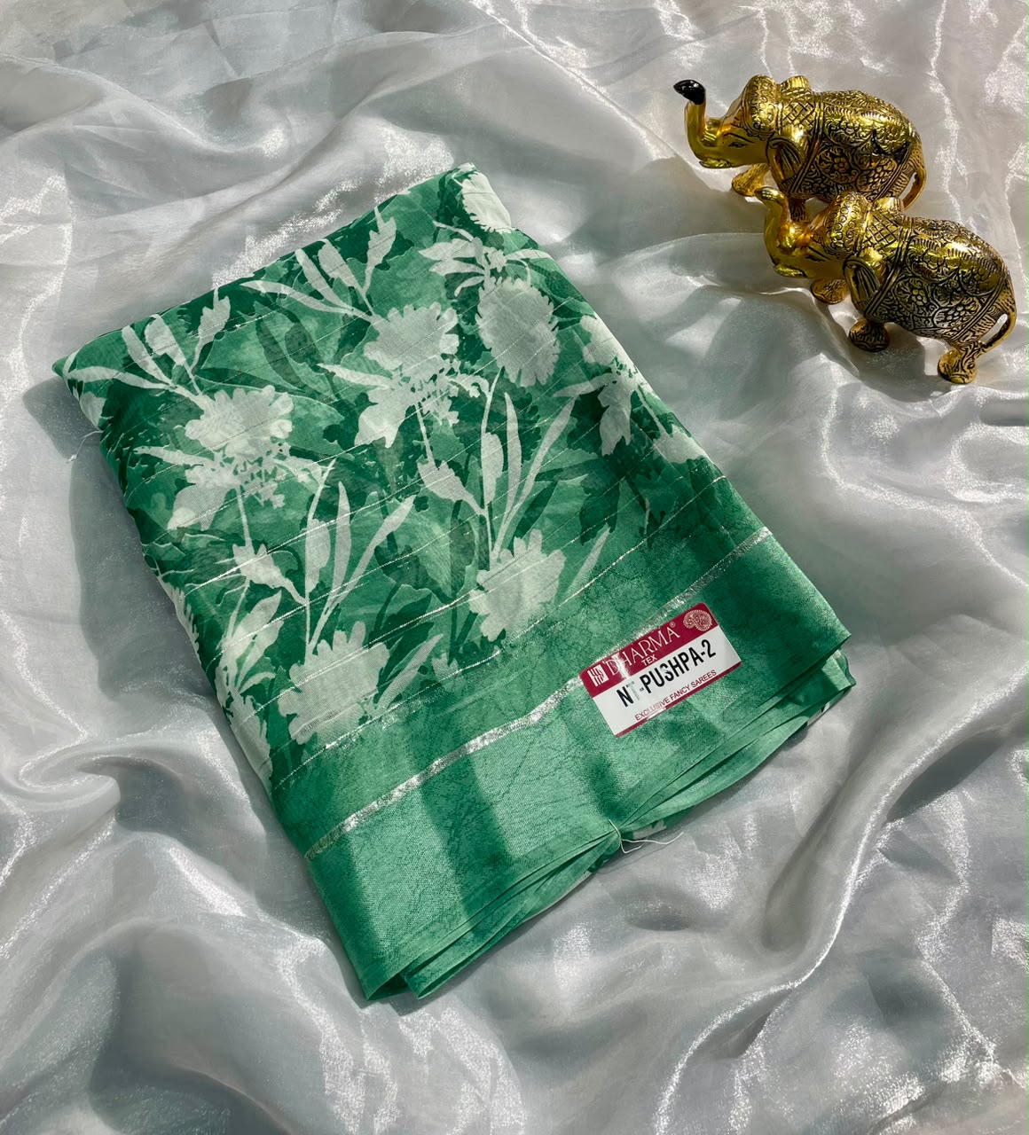 NT-PUSHPA-2 PUSHPA PATTA FABRIC SAREE WITH BEAUTIFUL FLORAL PRINT ALL OVER ON SAREE WITH BLOUSE
