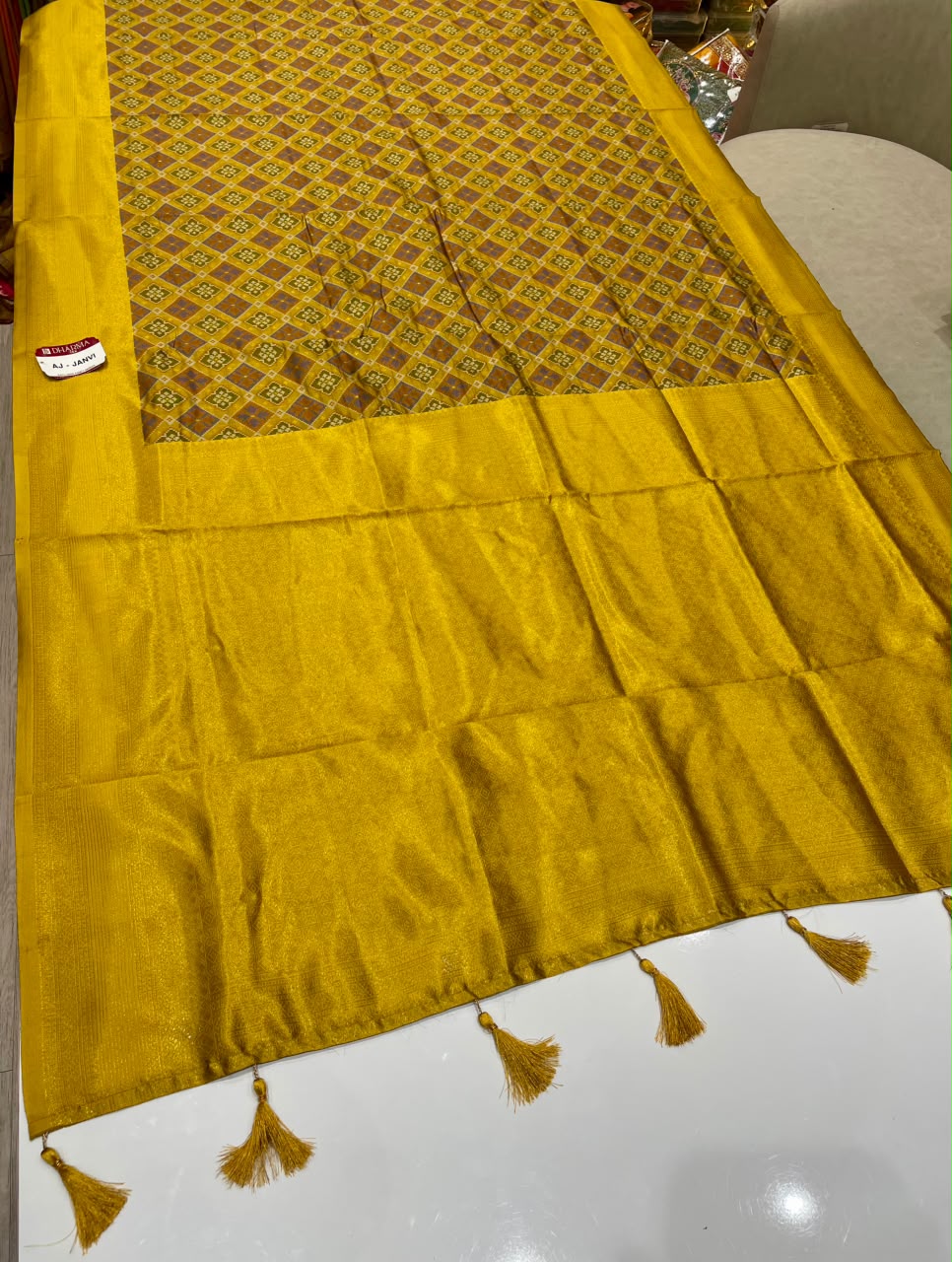 AJ-JANVI SOFT SILK FABRIC SAREE WITH BEAUTIFUL DESIGN WITH RICH PALLU DESIGN WITH HEAVY DESIGN ON BODY WITH BLOUSE