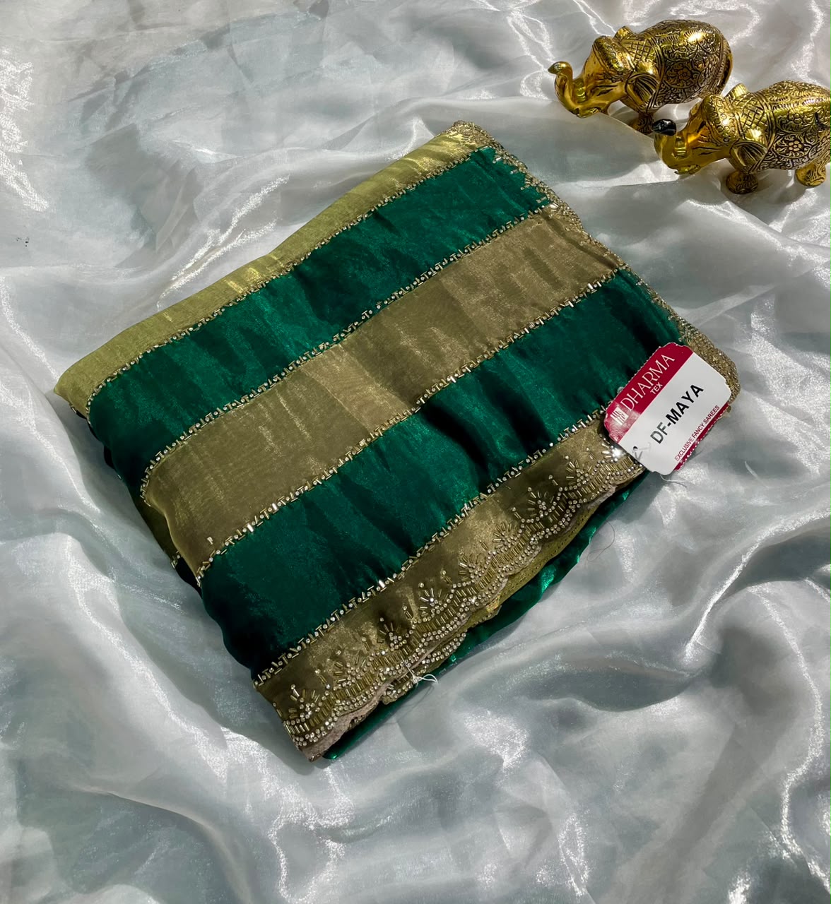 DF-MAYA SATIN PATTA FABRIC SAREE WITH BEAUTIFUL DESIGN WITH SATIN PATTA DESIGN ON WITH TRENDING SAREE HEAVY DIAMOND WORK WITH BEADS WORK WITH HEAVY JAKRAN BLOUSE