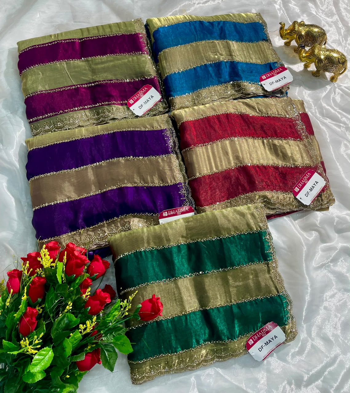 DF-MAYA SATIN PATTA FABRIC SAREE WITH BEAUTIFUL DESIGN WITH SATIN PATTA DESIGN ON WITH TRENDING SAREE HEAVY DIAMOND WORK WITH BEADS WORK WITH HEAVY JAKRAN BLOUSE